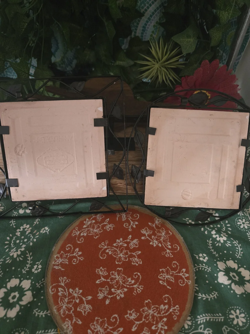 Farmers Market Rustic Fruit Ceramic Tile Wall Decor Red/Orange Pear & Apple